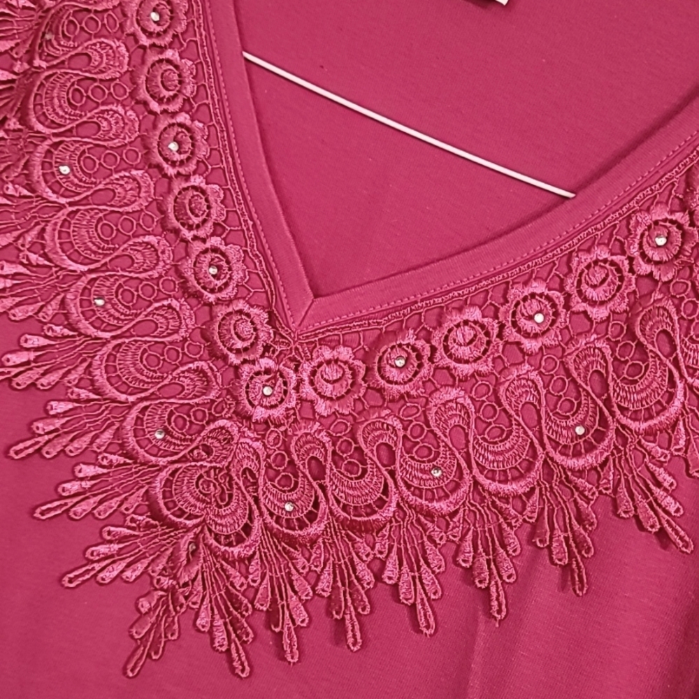 Women's hummingbird Pink T-shirt, 1X Preloved - Picture 5 of 8
